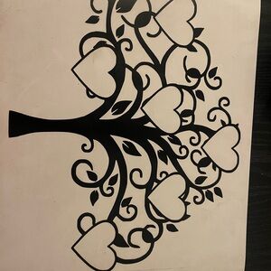 Heart Tree Wall Decor in Black
